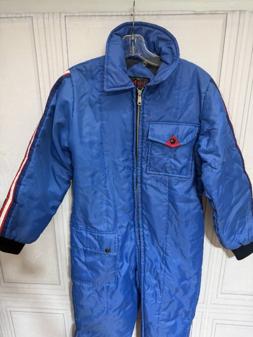 Retro St Moritz Insulated Coveralls Youth 16 Ski Snowmobile Snow Suit Blue VTG